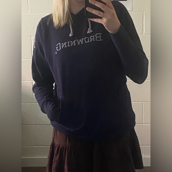 Dark navy Browning hoodie - Picture 1 of 9